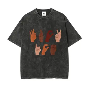 F ck ICE Hand Sign Language Anti Deportation Chinga La Migra Vintage T-Shirt 260g Heavyweight Cotton Waterless Digital Direct Print