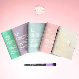 100 Envelope Challenge Binder with Erasable Marker