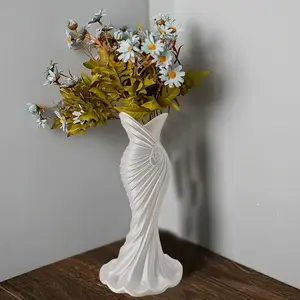 Elegant Dress Vase, 3D Printed Cylindrical Plastic Flower Vase, Modern Minimalist Home Decor, Fits Standard Test Tubes, Ideal for Fresh or Artificial Flowers