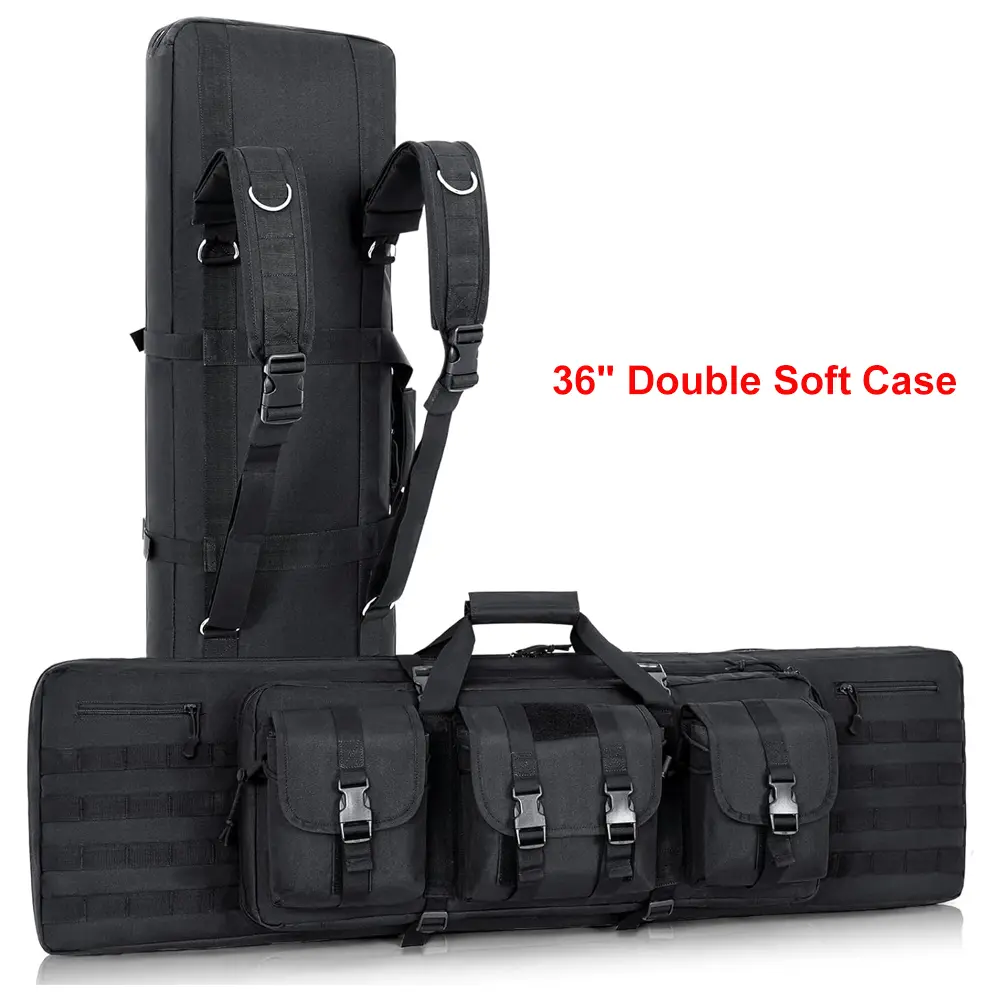 36" Double Soft Case Tactical Backpack for Storage and Transportation, Padded Soft Carry Bag for Outdoor Hunting Range