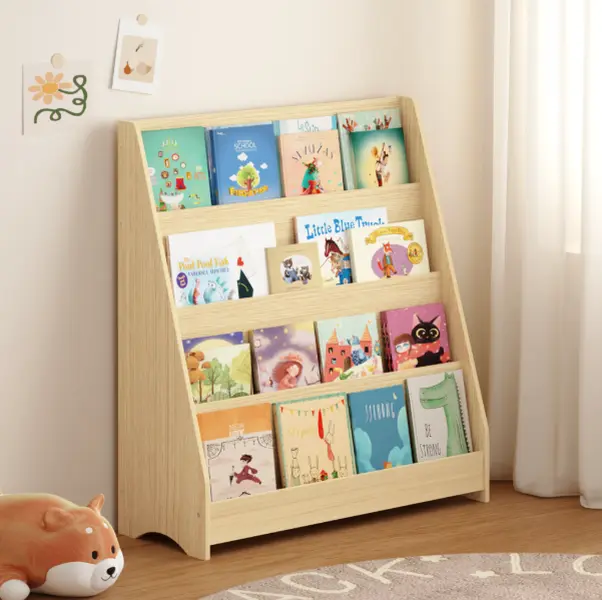 4-Tier Bookshelf, Book Display Shelves,Storage Organizer for home