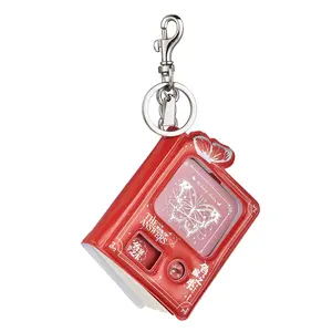 Mini Answer Book Keychain Butterfly embossed Silver Bag Pendant Women's Portable small notebook Accessory