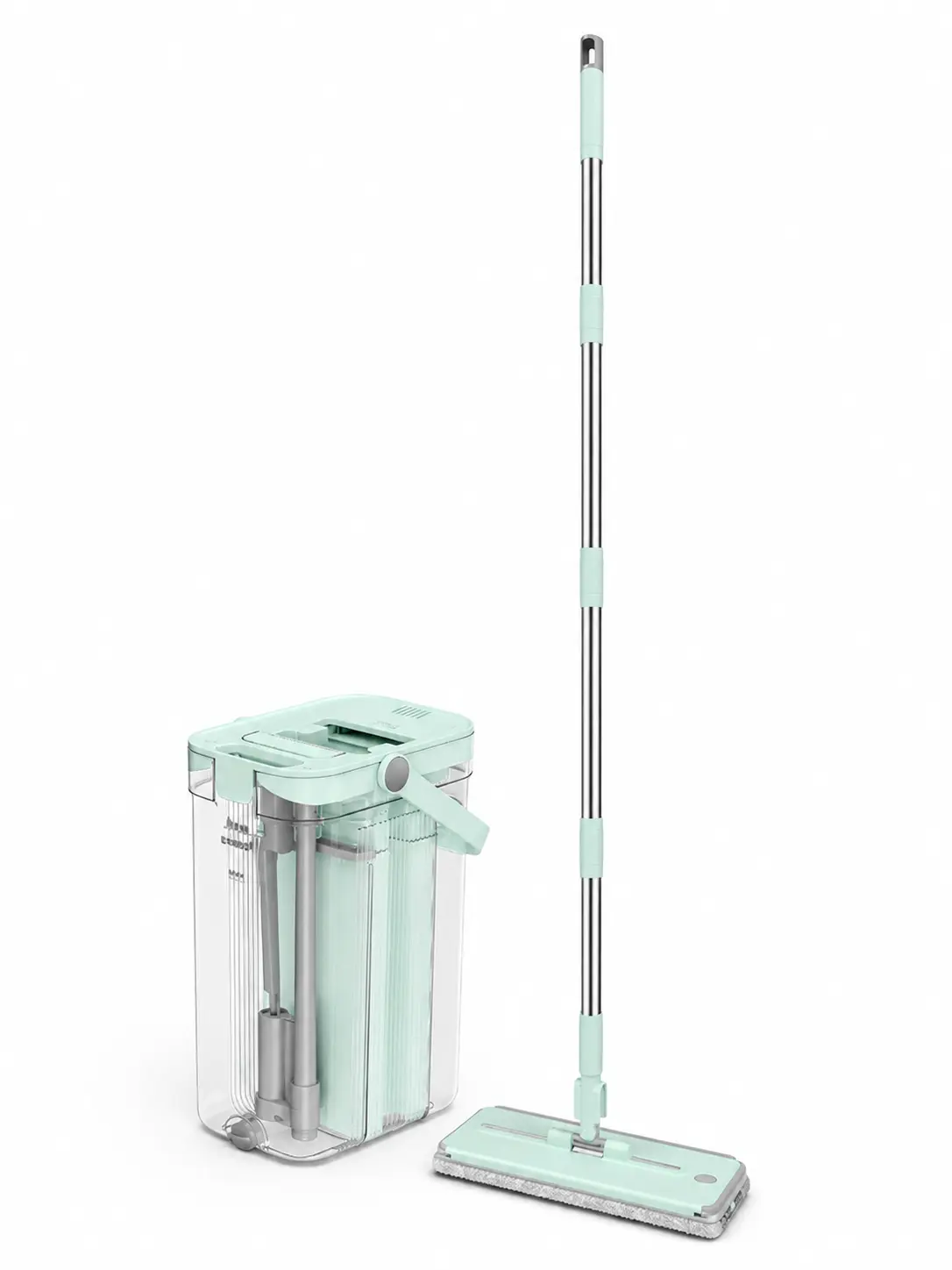 Maryya Flat Floor Mop - Wash and Scrub for Lazy People - Ideal for Cleaning Tile Floors - Dual-purpose for Dry and Wet Cleaning - One-Step Clean - Easy to Scrub Water Off
