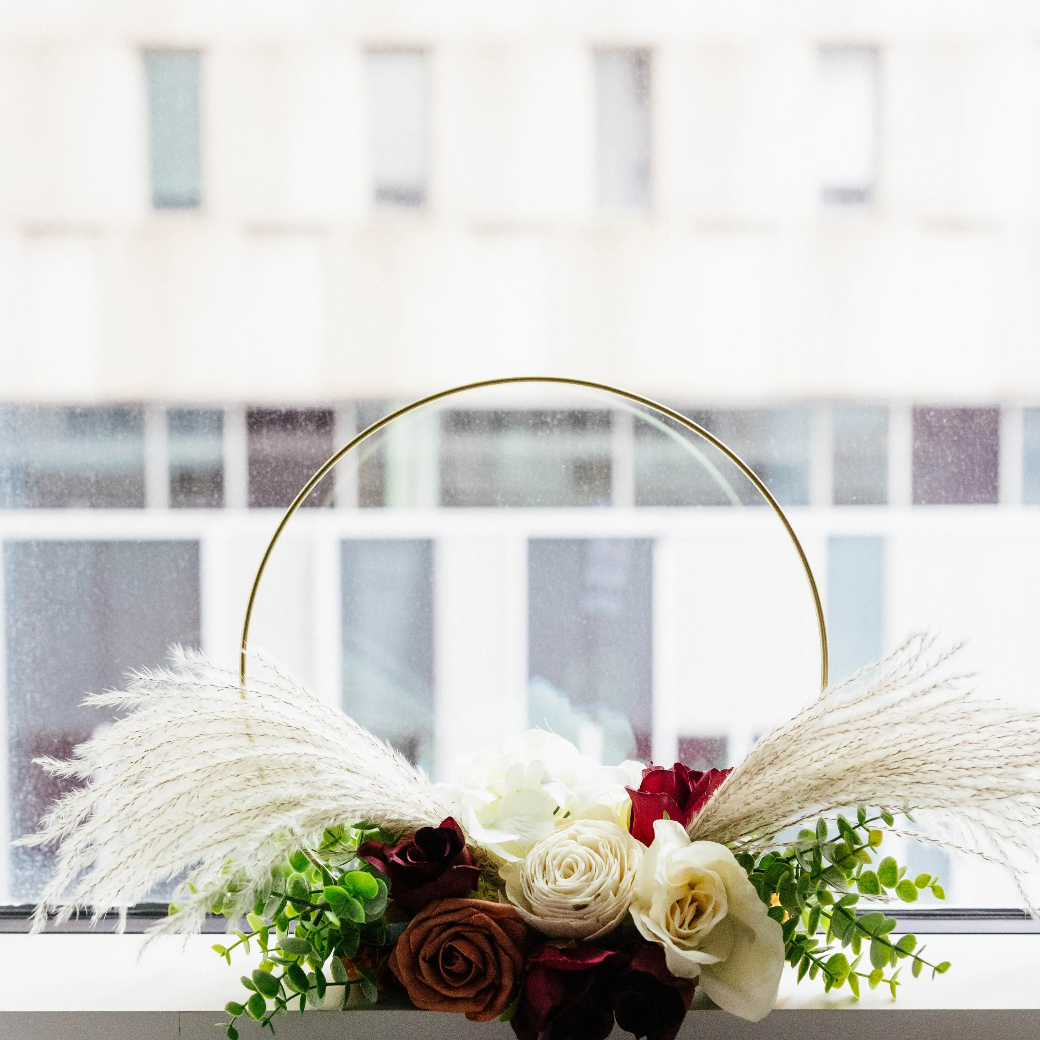 Custom Hoop Bridal Bouquet | Faux Floral Wedding Bouquet | Bridesmaid Flowers