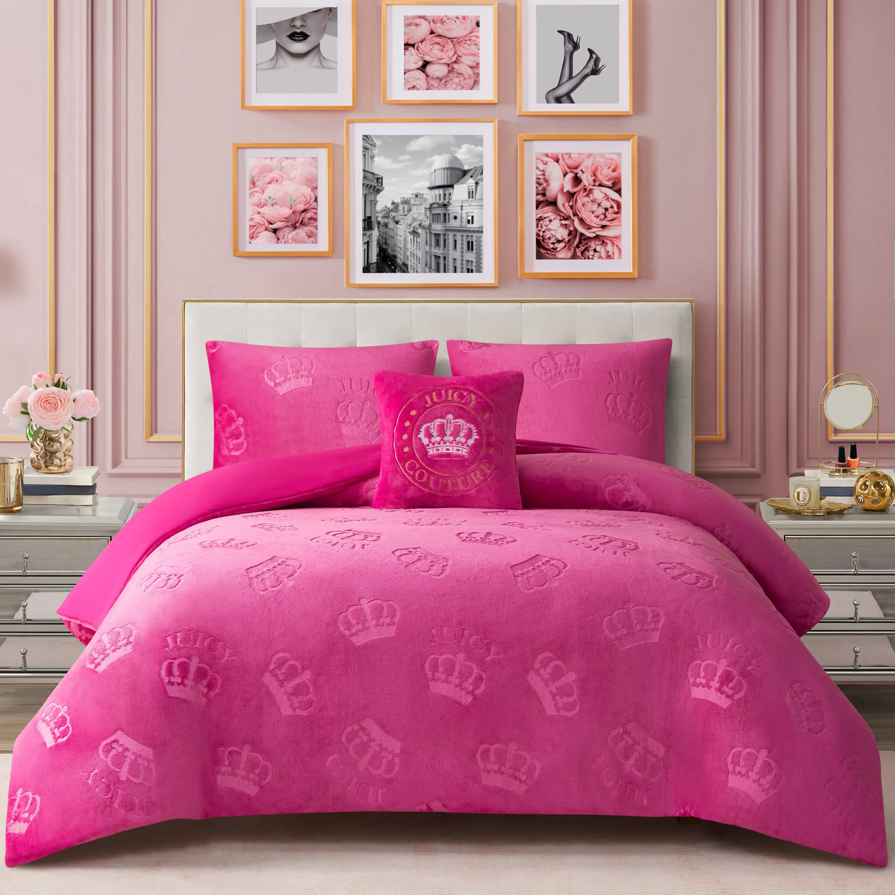 Embossed Plush Crown Comforter Set Embossed Plush Crown Comforter Set