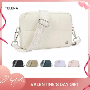 Telena Valentine's Day gift Quilted Puffer Crossbody Bag,Multi-Color Shoulder Bag,Compact, lightweight, and travel-ready,adjustable patterned woven strap,Women's Crossbody Bag, Women's Purse,gift for her