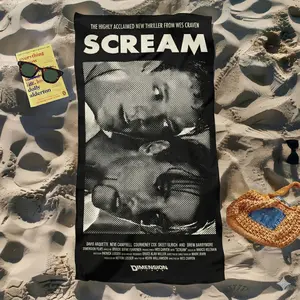 Billy Stu Beach Towel, Vintage Scream Movie Poster Beach Towel | Horror Villains