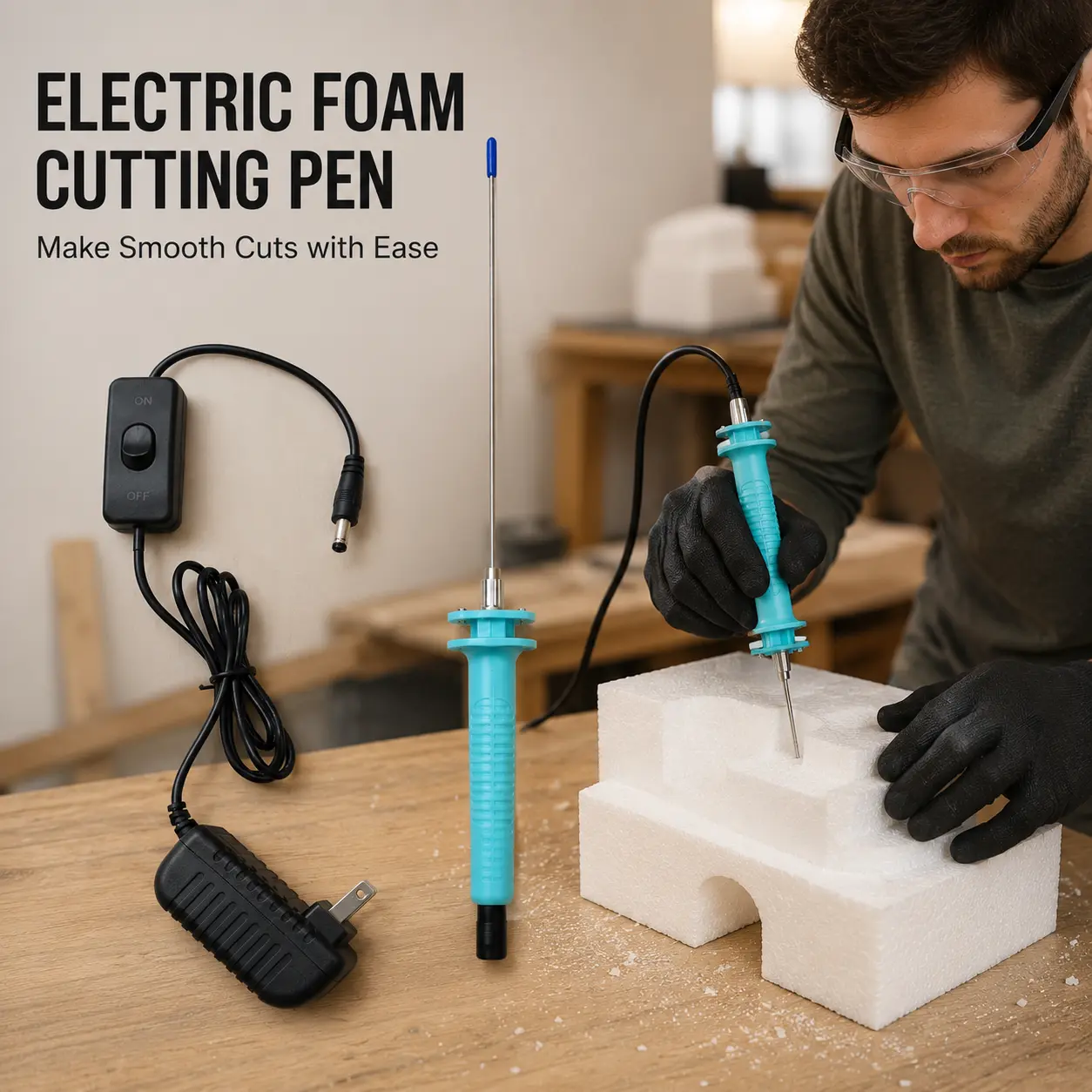 Electric Rapid Heating Hot Wire Foam Cutting Pen, Professional Foam Cutter for EPS EPE Foam Sculpting, Ideal Tool for DIY Art, Model Building and Handcraft Projects