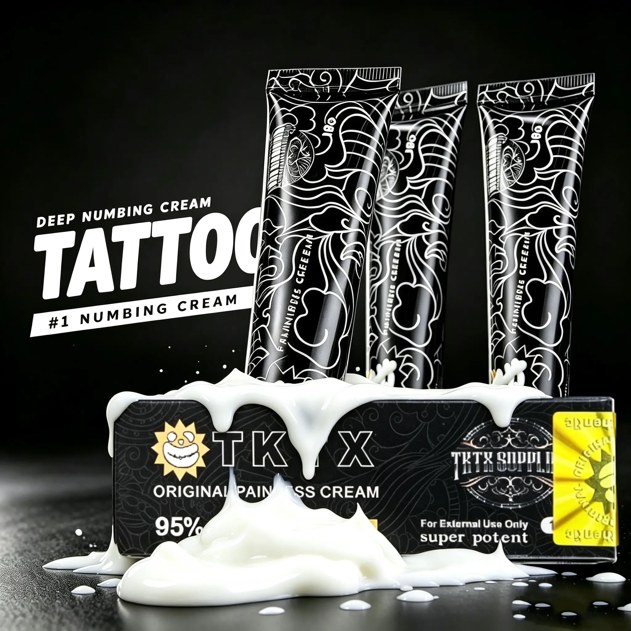 Maximum Strength Tattoo Numbing Cream for Long-Lasting Pain Relief, Topical Anesthetic Paste for All Skin Types, Ideal for Tattoos & Laser Treatments, Travel Size 10g Tubes, Multi-Pack, Numbing Cream Tattoo, 95% Ultra-High Concentration Of Anesthetic Ingr