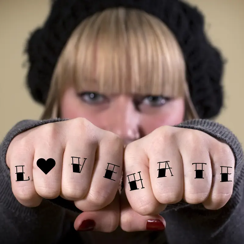 Fashiontats Traditional Knuckle Letters Temporary Tattoos 2-Pack Sailor Jerry Alphabet Numbers & Symbols Skin Safe Removable Made in USA