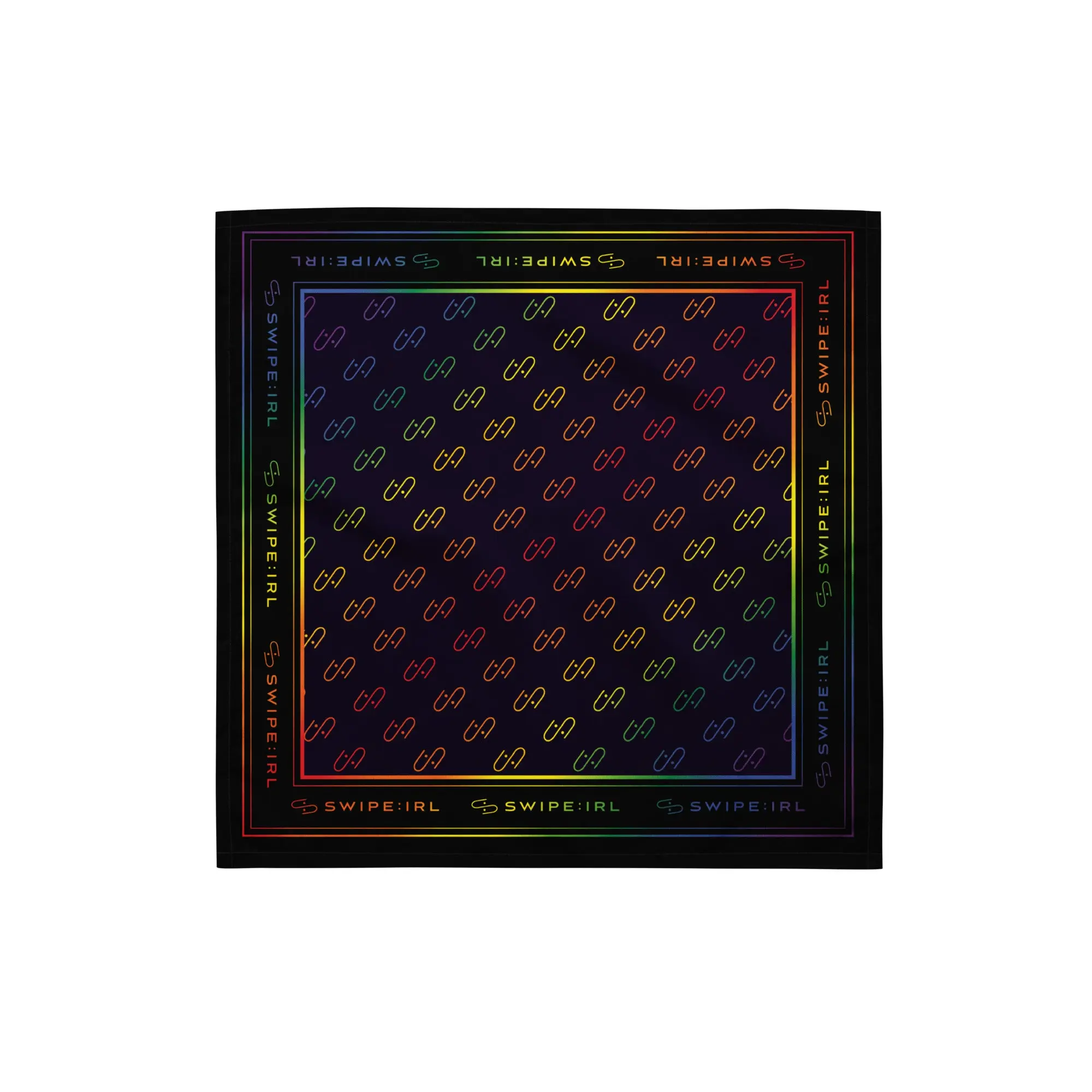 Rainbow Black Bandana