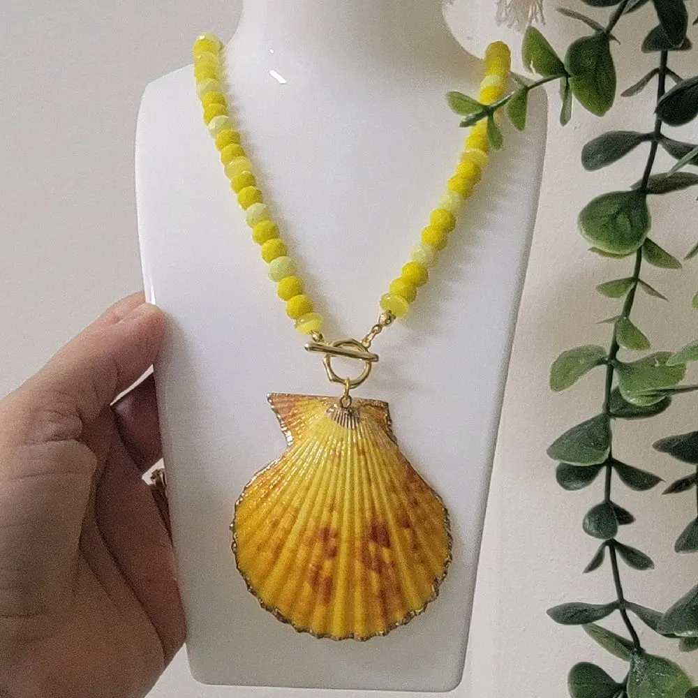 Sunny Coastal Shell Statement Necklace