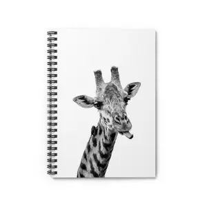 Black and White Giraffe Spiral Notebook | Ruled