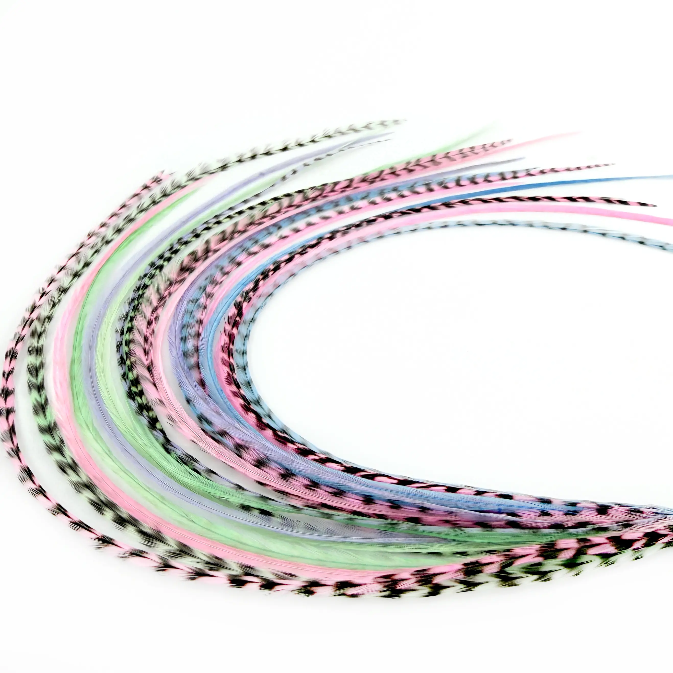 Real Natural Mint green, Lavender, Baby Blue & Pink Pastel Color Feather Hair Extensions Clip-In DIY Kit (21 Pc) | 9”-14” length | Boho Festival + Western Cowgirl Hair | Heat Safe, No Damage, Salon Quality