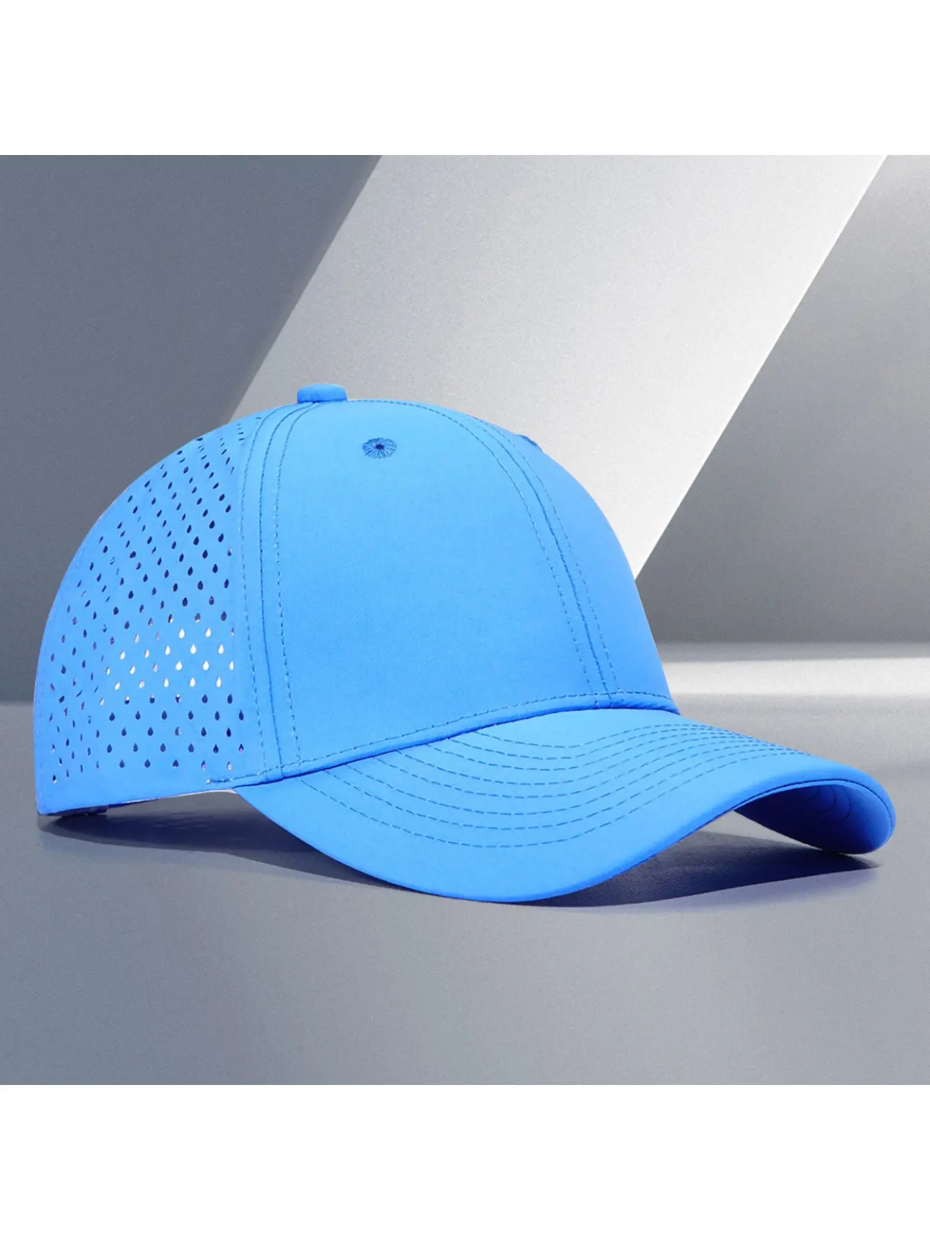 Spring and summer breathable waterproof mesh cap men's peaked golf hat laser punched baseball cap Sports Outdoor Hats