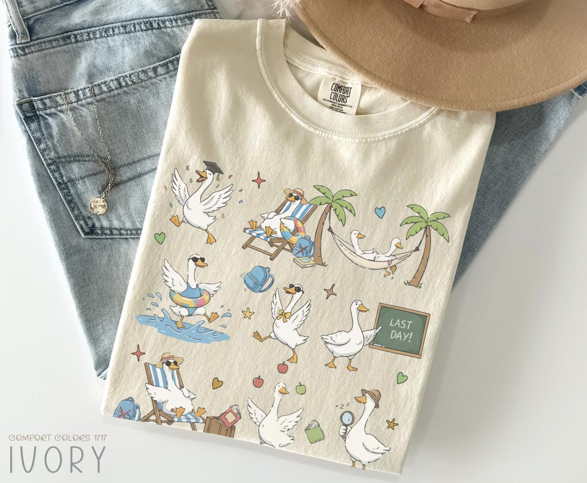Comfort Colors Last Day Of School TShirt, Goose Teacher Shirt, Teacher Last Day Shirt, End Of School Year Shirt, Summer Break Shirt, Teacher Gift Shirt, Teacher Tee