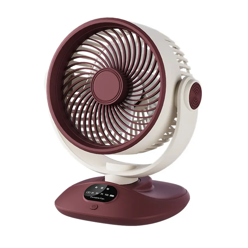 4-Hour Long-Lasting Desktop Fan, Rechargeable Battery, 3-Speed Adjustable Quiet Desk Fan, 120° Manual Horizontal Rotation Personal Fan for Camping, Picnic, Party, Outdoor, Office, Bedroom