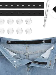 Women Men Elastic Waist Extender Buckle, Adjustable Belt Clip for Jeans & Pants, Comfortable Stretchy Design, Durable Quality, Adjustable Buttons