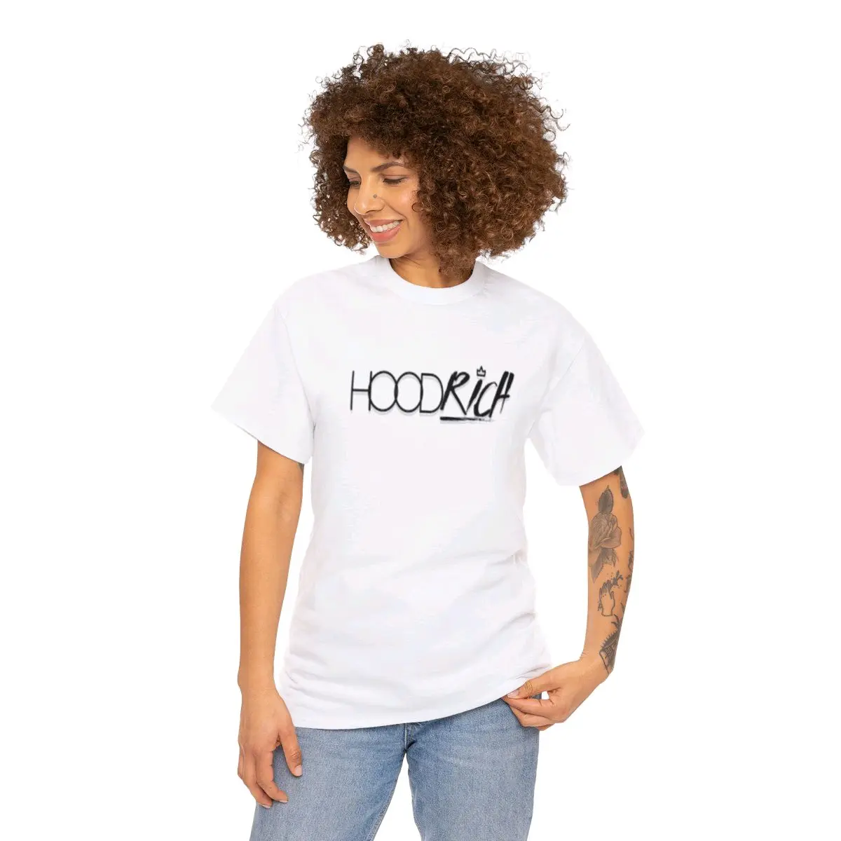 HOODRICH Unisex Tee Crew Neck Cotton White Cotton