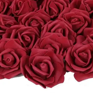 Valentine's Day Realistic Eternal Rose Bouquet, 100pcs/5.5cm Pe Foam Artificial Roses, Handmade DIY Party Wedding Home Decor