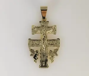 Plated Holy Cross of Caravaca Pendant