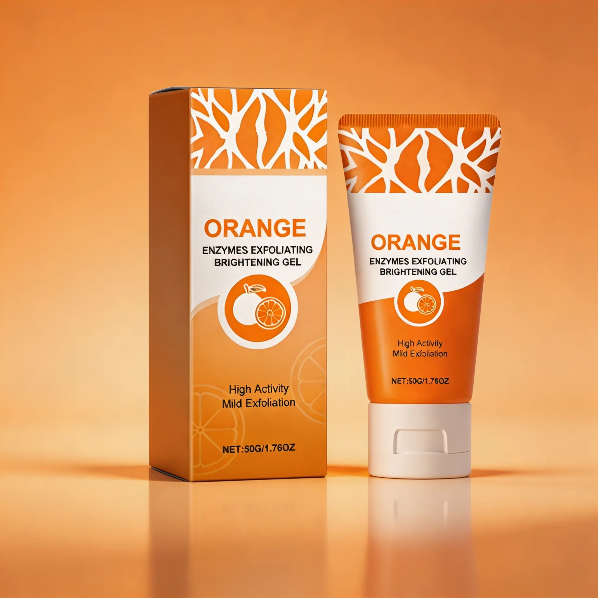 Orange Enzyme Exfoliating Gel 50g – Brightening Face & Body Peeling Gel – Gently Removes Dead Skin, Unclogs Pores & Evens Skin Tone – High Activity Formula for Radiant, Glowing Skin – Mild Exfoliation for All Skin Types