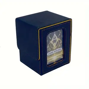 Card Storage Box with Display, Holds over 100 Dual-Sided Cards, PU Card Holder for Tcg, Ideal for Collectors and Gamers