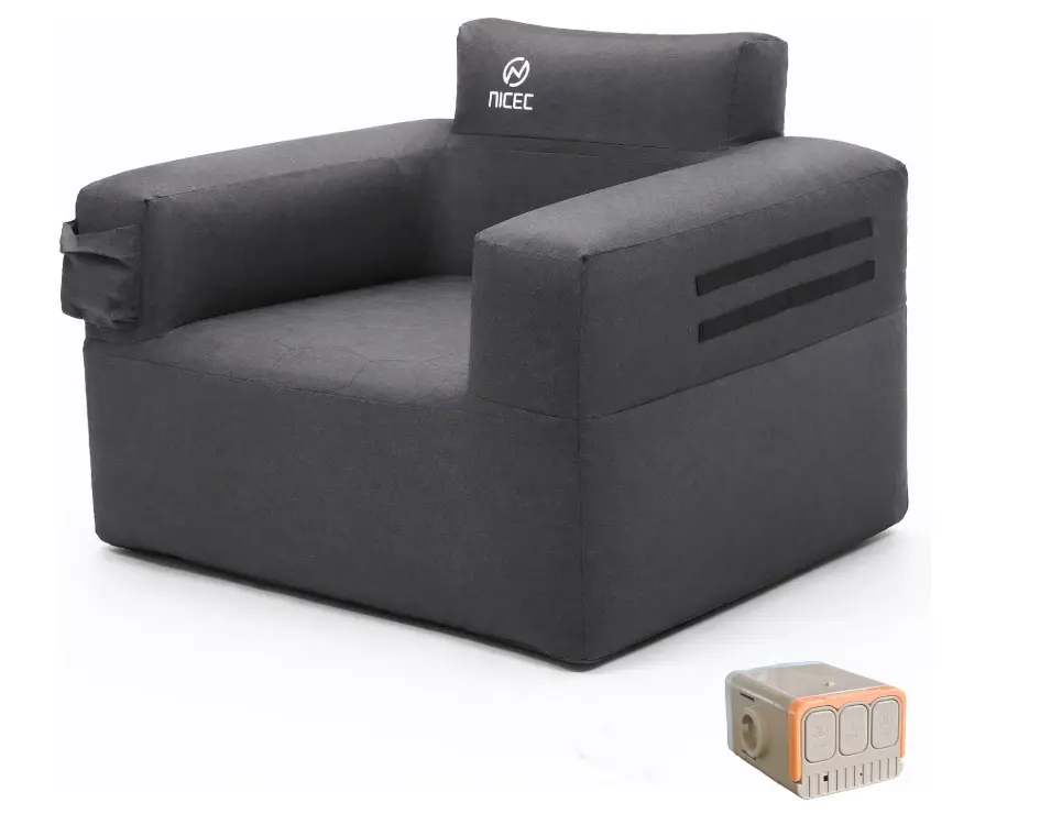 Inflatable Camping Couch with Built-in Pump, 1-2 Person Outdoor Sofa, 1-2 People