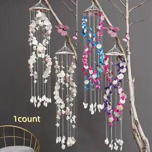 Colorful Shell Wind Chime, Elegant 19-Piece Dragon Design, Handmade Fashion Accessory, Decorative Bedroom Balcony Decor, Valentine's Day Gift