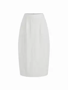 Cider Cotton-blend Mid Rise Bubble Maxi Skirt