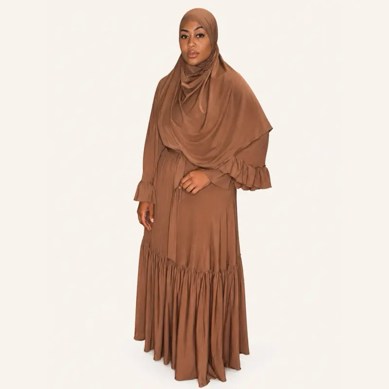 Women's Rafa 3-Piece Modest Abaya Set, Including Matching Khimar & Niqab, Lightweight Flowy Muslim Dress