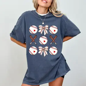 Baseball Mama Comfort Colors Shirt, Coquette Bow Baseball T-shirt, Game Day Women Graphic Tee, Baseball Mom Clothing, Gift For Mom