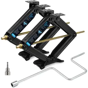 7500lbs RV Stabilizer Leveling Scissor Jacks 24" for Travel Trailer Camper, Set of 2, Heavy Duty RV Stabilizer Jacks Kit with Crank Handle and Drill Bit