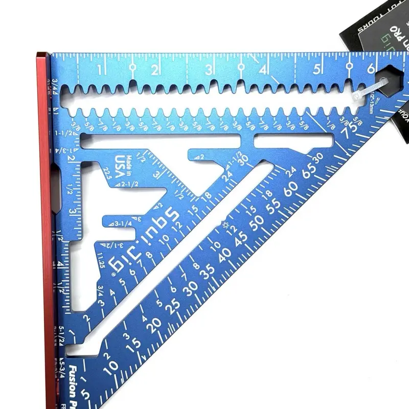 Blue/red Fusion Precision 75 Degree Angle Ruler for Accurate Woodworking & Carpentry Tasks