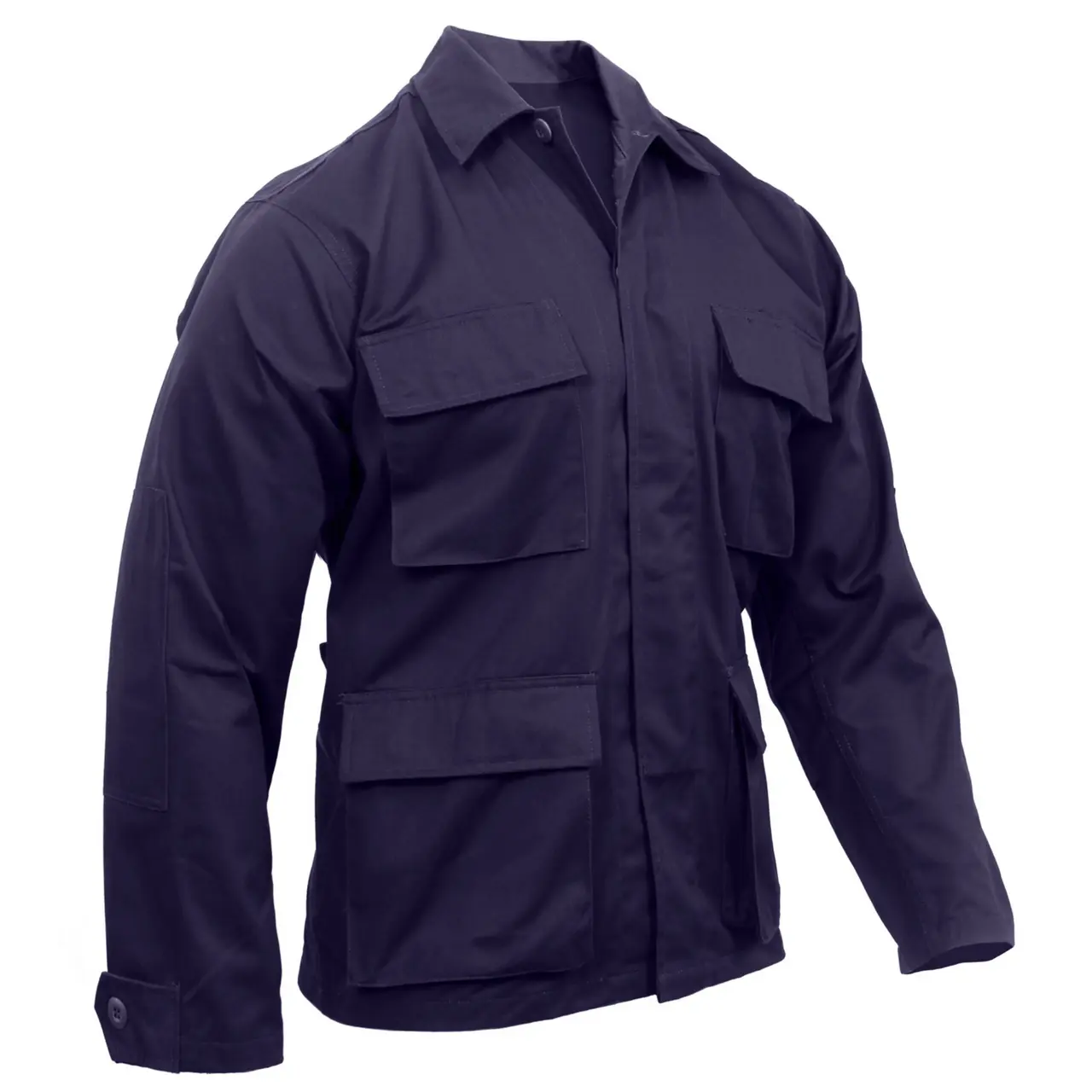 Mens Navy Blue Long Sleeve Military BDU Shirt Coat Uniform Army Fatigues