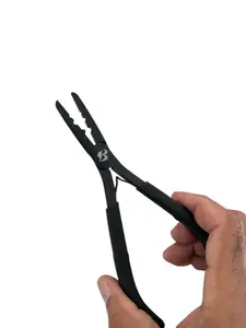 Professional Hair Extension Pliers 7" – Microlink Beads Remover & Weft Extension Tool | Stainless Steel Hair Styling Accessory for Salon & DIY Extensions – 2 Hole, Black By MIRACLE