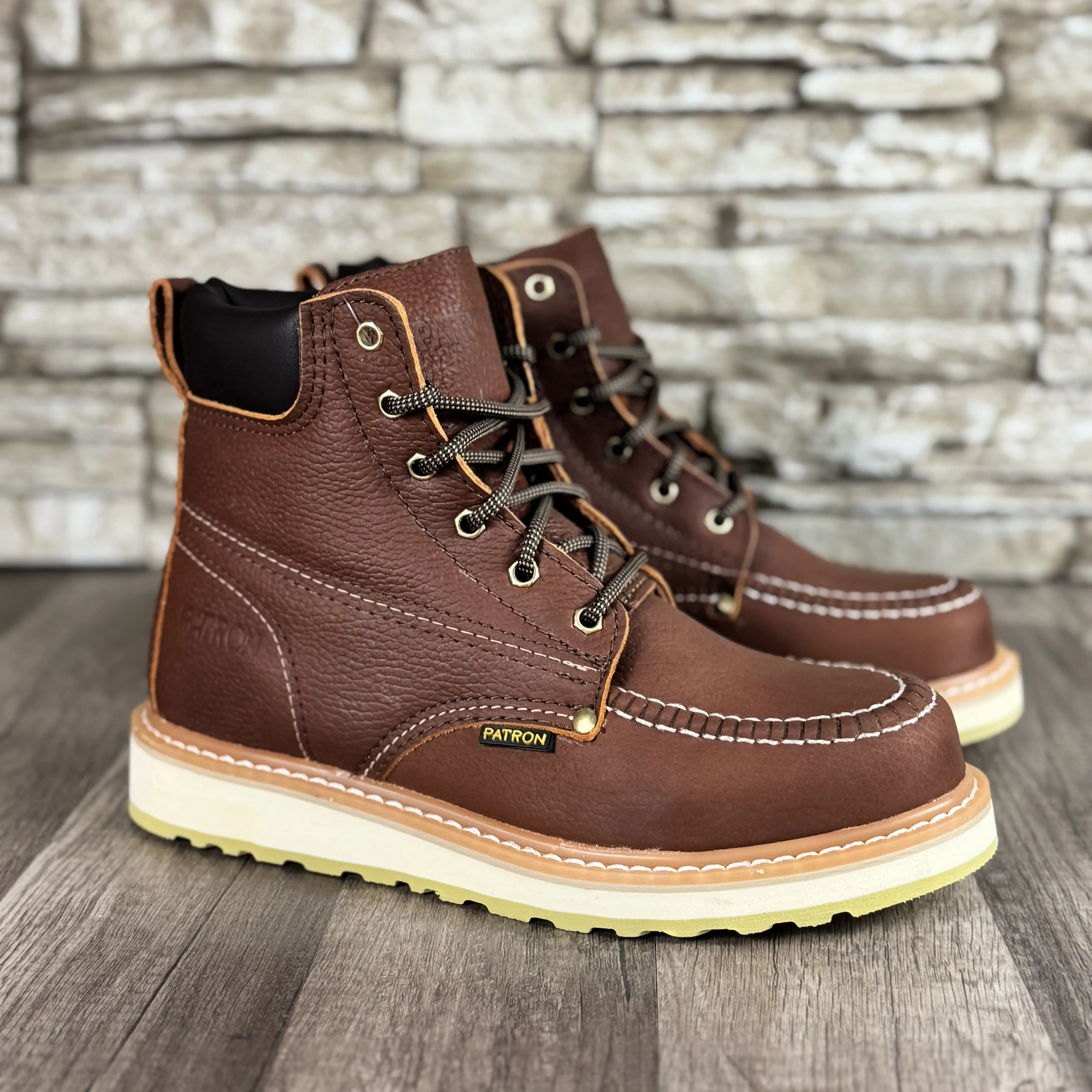 Patron 513 Light Brown Soft Toe Ankle Work Boots for Men  display picture 1