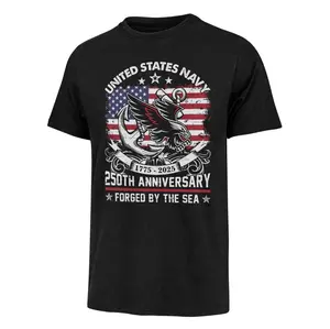 US Navy 250th Anniversary Shirt, Forged by the Sea Patriotic Tee, American Flag Navy Eagle T-Shirt, Military Veteran Pride Apparel 1775–2025