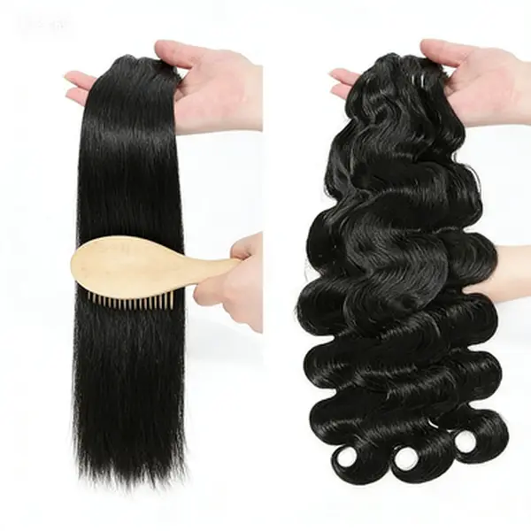 MISS ROLA 16A Raw Human Hair Silky Straight Double Drawn Body Wave Vietnamese Hair 1 Bundle, Premium 100% Unprocessed Virgin Hair Extensions, Double Wefted Thick Full Ends, Natural Black Silky Soft, Luxury Reusable Hair
