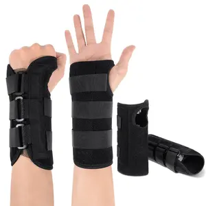 2 Pack Carpal Tunnel Wrist Brace Night Sleep Support With Metal Splint Adjustable Strap For Women Men Tendinitis Sports Sprained Relief(right And Left Hand Black)