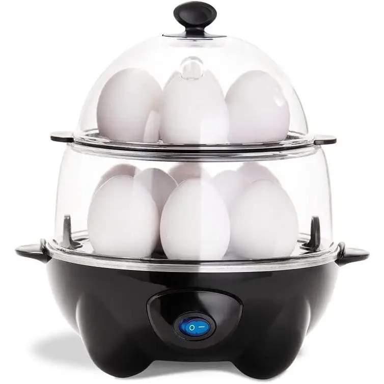 Deluxe Rapid Egg Cooker, 12-Capacity for Hard-Boiled,Poached,Scrambled Eggs,Omelets, Steamed Veggies, Auto Shut-Off,boiler Electric Appliances Kitchen