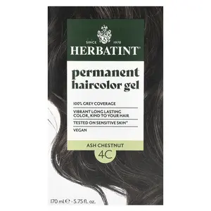 Herbatint Permanent Haircolor Gel, 4C Ash Chestnut, 5.75 fl oz (170 ml)