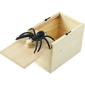 1PC Spider Prank Box, Pop-Up Rubber Spider Wooden Scare Box, Fun Surprise Joke Toy, Adult Practical Toy, Halloween Party Favor