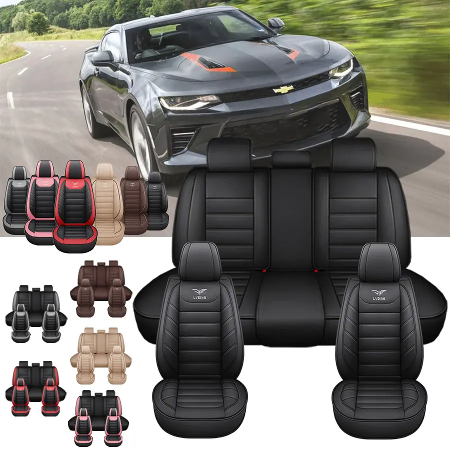 Premium PU Full Set Car Seat Covers for Chevrolet Camaro - Durable, Comfortable Universal Fit Truck Cushion Protectors - Automotive Upholstery, Car Accessories Bundle, Car Seat Protectors