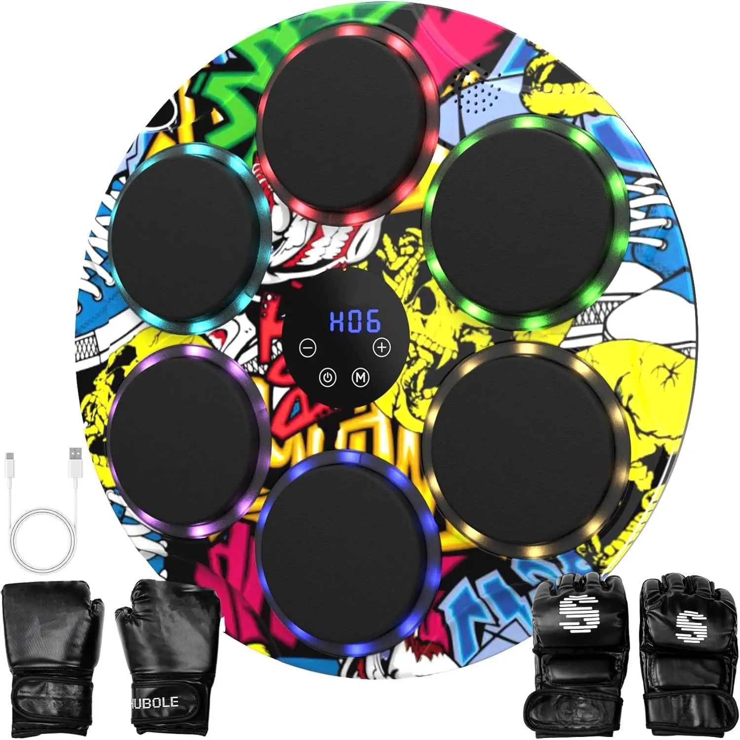 Boxing Machine with Gloves - Wall Mounted Punching Trainer for Adults & , 9-Speed Punch , Wall Boxing Punching pad, 2025 Upgrade Gifts for Boys  6+