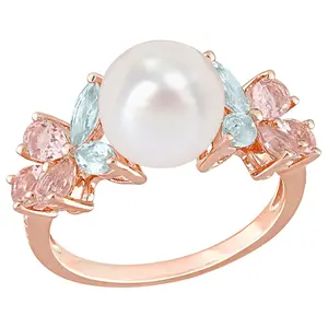 Affinity Cultured Pearl & Multigemstone Ring, S terling