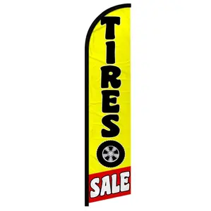 Tires Sale (Red & Yellow) Windless Banner Flag