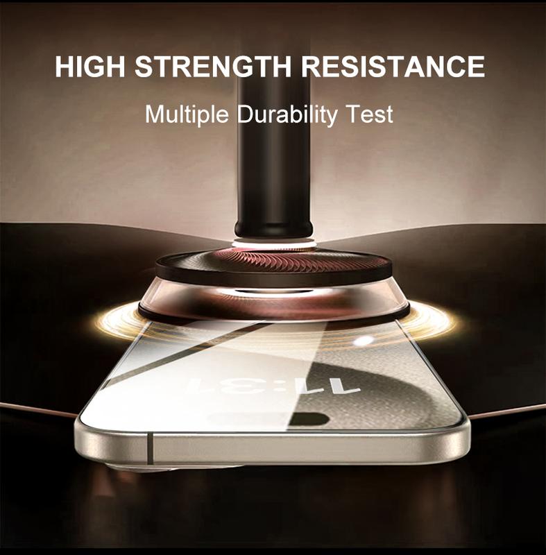 [2PCS] FUNCAT GLOBAL Screen Protector-Dust-free Applicator FOR iPhone 17/16/15/14/13/12 "On SALE for NEW APPLE" (Reusable Easy Installation) Headset Covered, Fully Protection, Fingerprint-proof, Electroplated Layer, Tempered glass