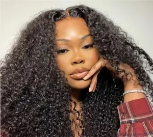 Ready & Go 250% Density Popping Curly HD Lace Front Wigs Medium Length Human Hair Wigs