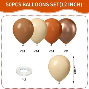 Burnt Orange Balloon Set – 70PCS 12-inch Orange, Nude, Brown & Champagne Gold Balloons with Ribbons for Birthday, Baby Shower, Wedding, Boho & Thanksgiving Party Decorations